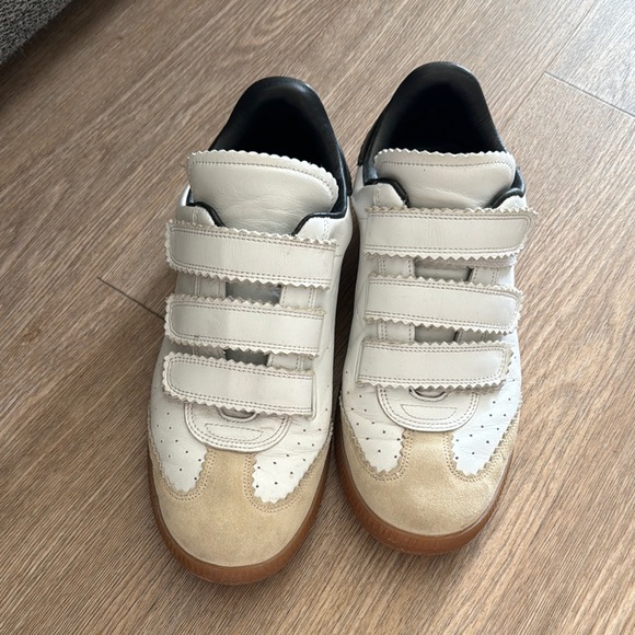 Isabel Marant Beth Perforated Leather Velcro Sneakers 39 - Picture 1 of 6